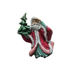 Gare Santa Claus Ceramic Figurine Christmas Tree 10 ½" Hand Painted VTG Hobbyist